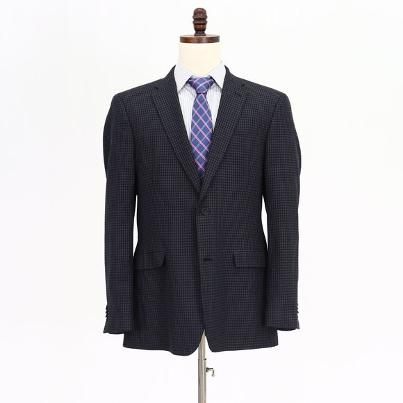 Tommy Hilfiger 42L Blue Check 2-Button Sport Coat Blazer Jacket O972 - Picture 1 of 11